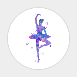 Purple Ballerina Watercolor Painting Magnet